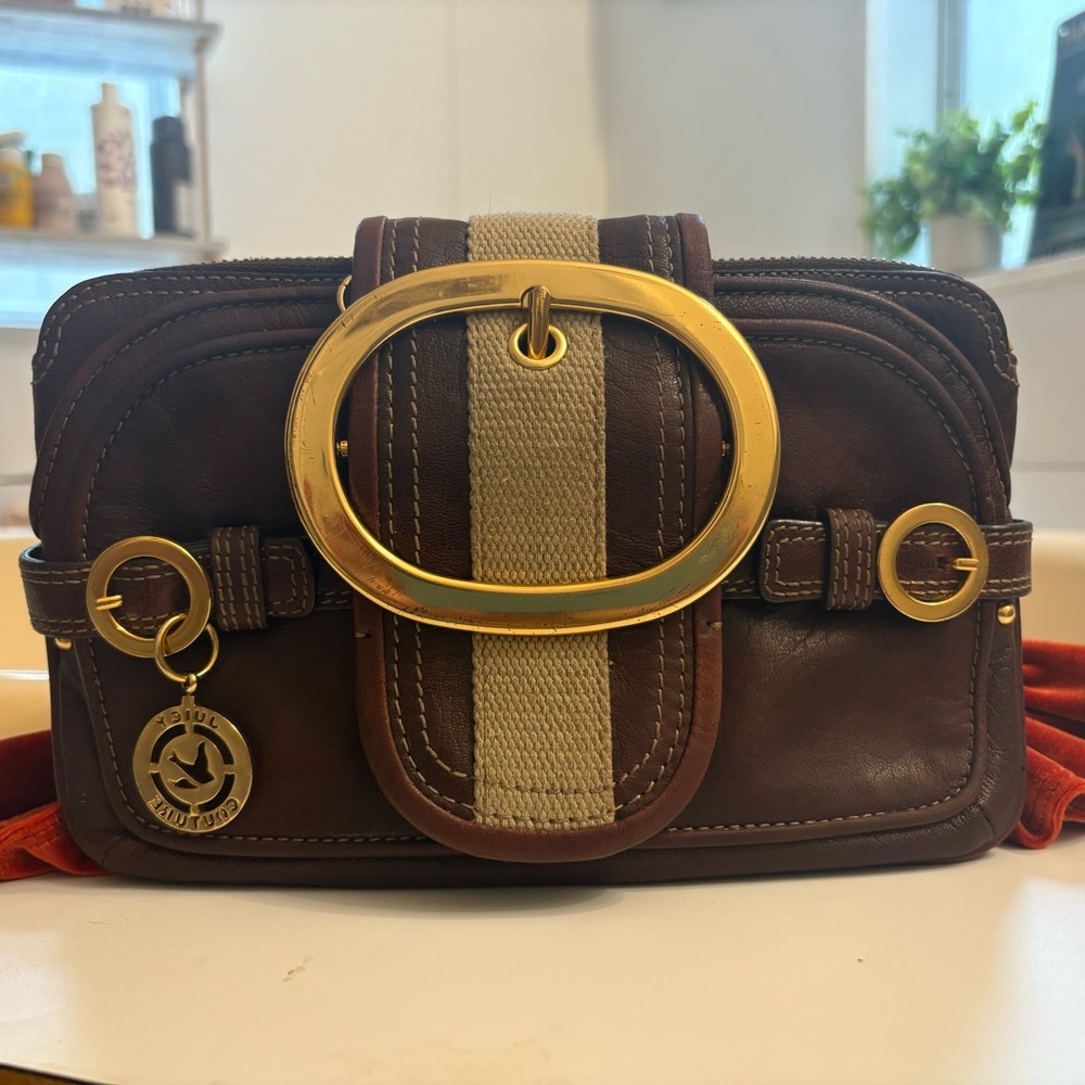 Juicy Couture Brown Leather large clutch